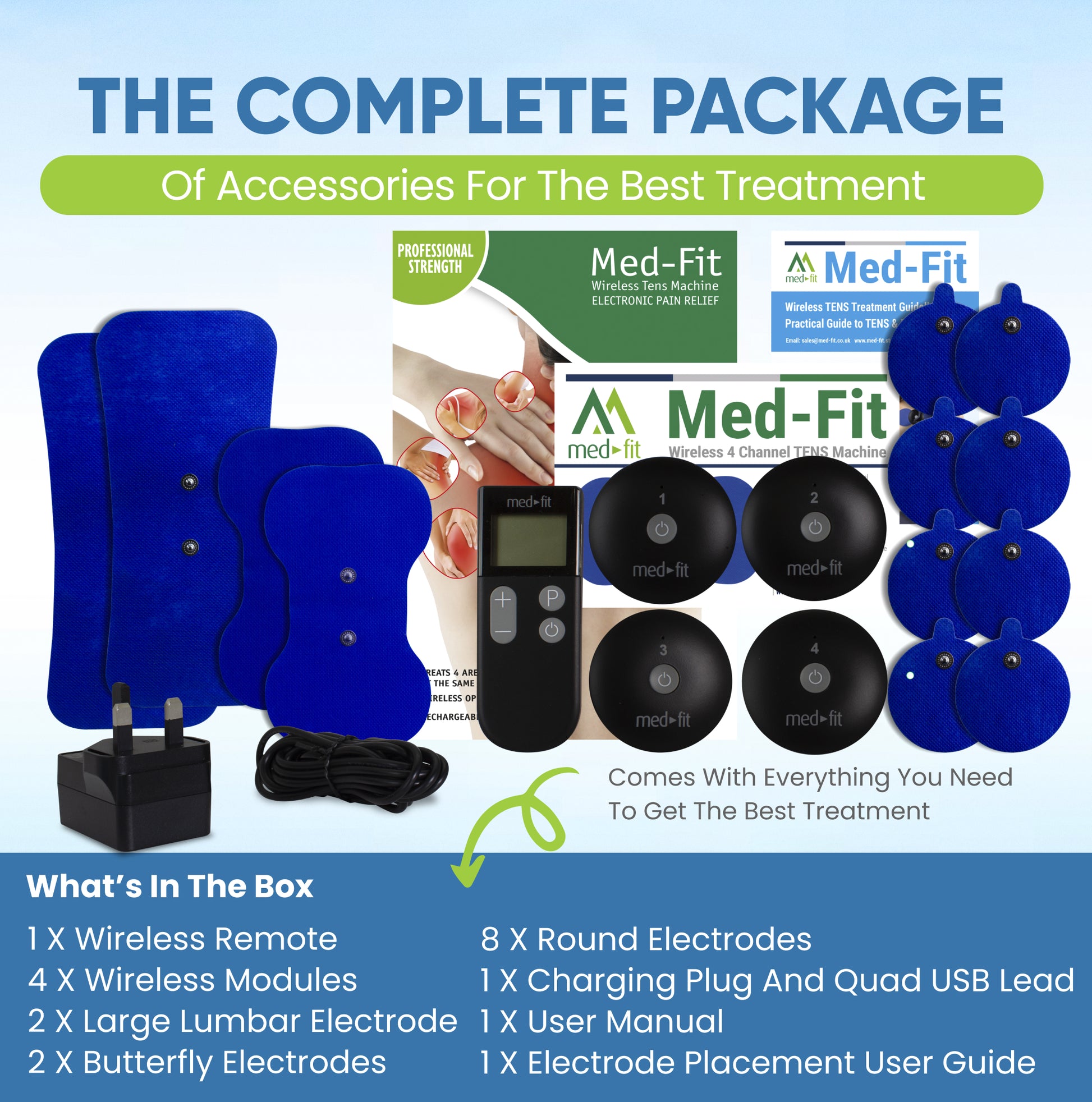 4 channel tens machine complete package