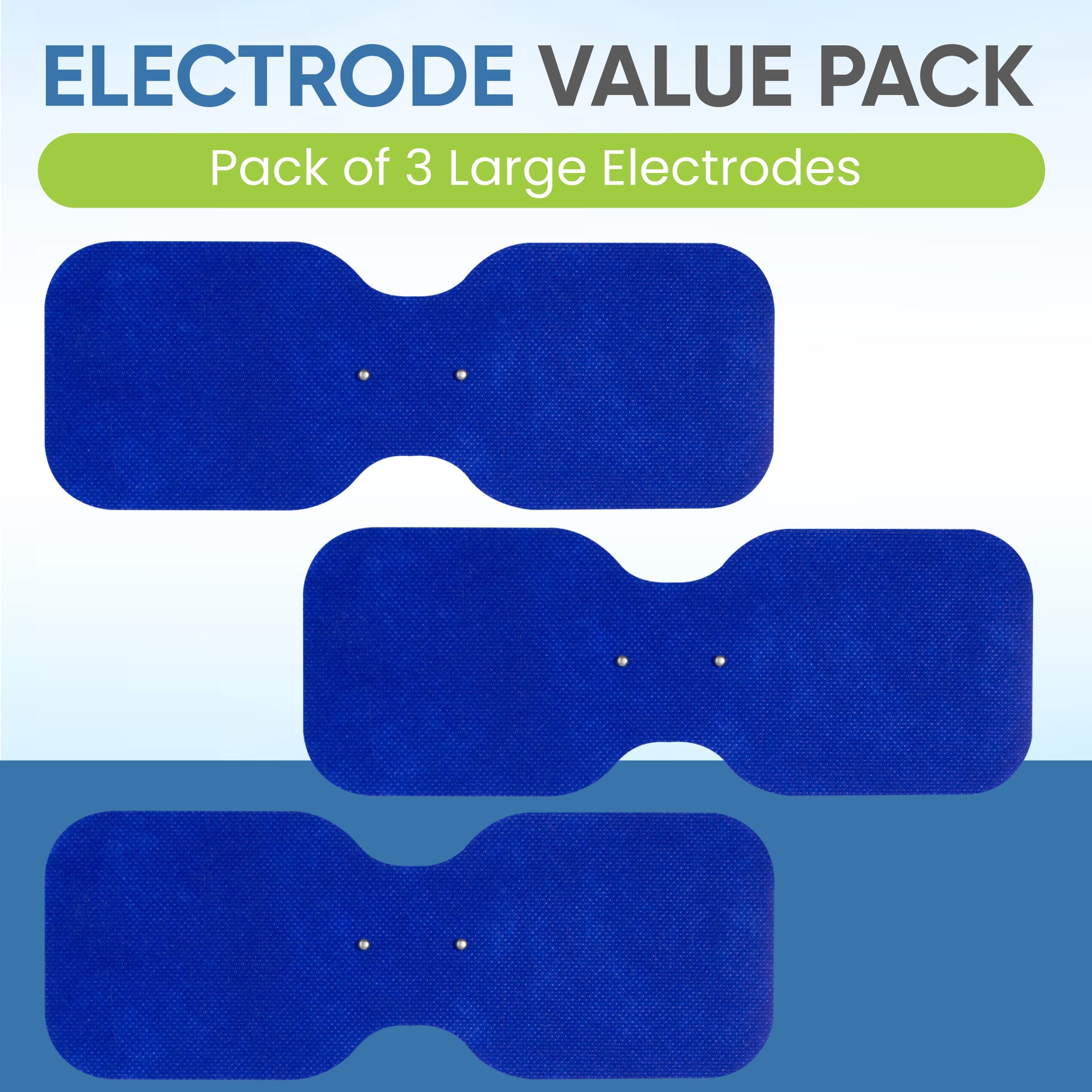 Large lumbar blue electrodes - 3 in a pack