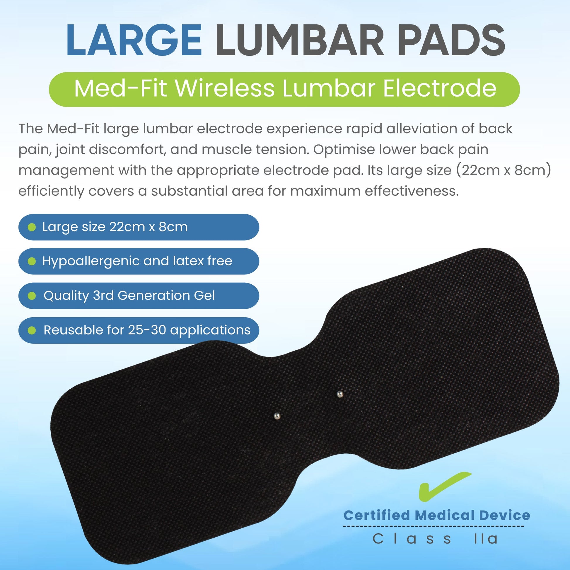 Large Lumbar Wireless Electrodes