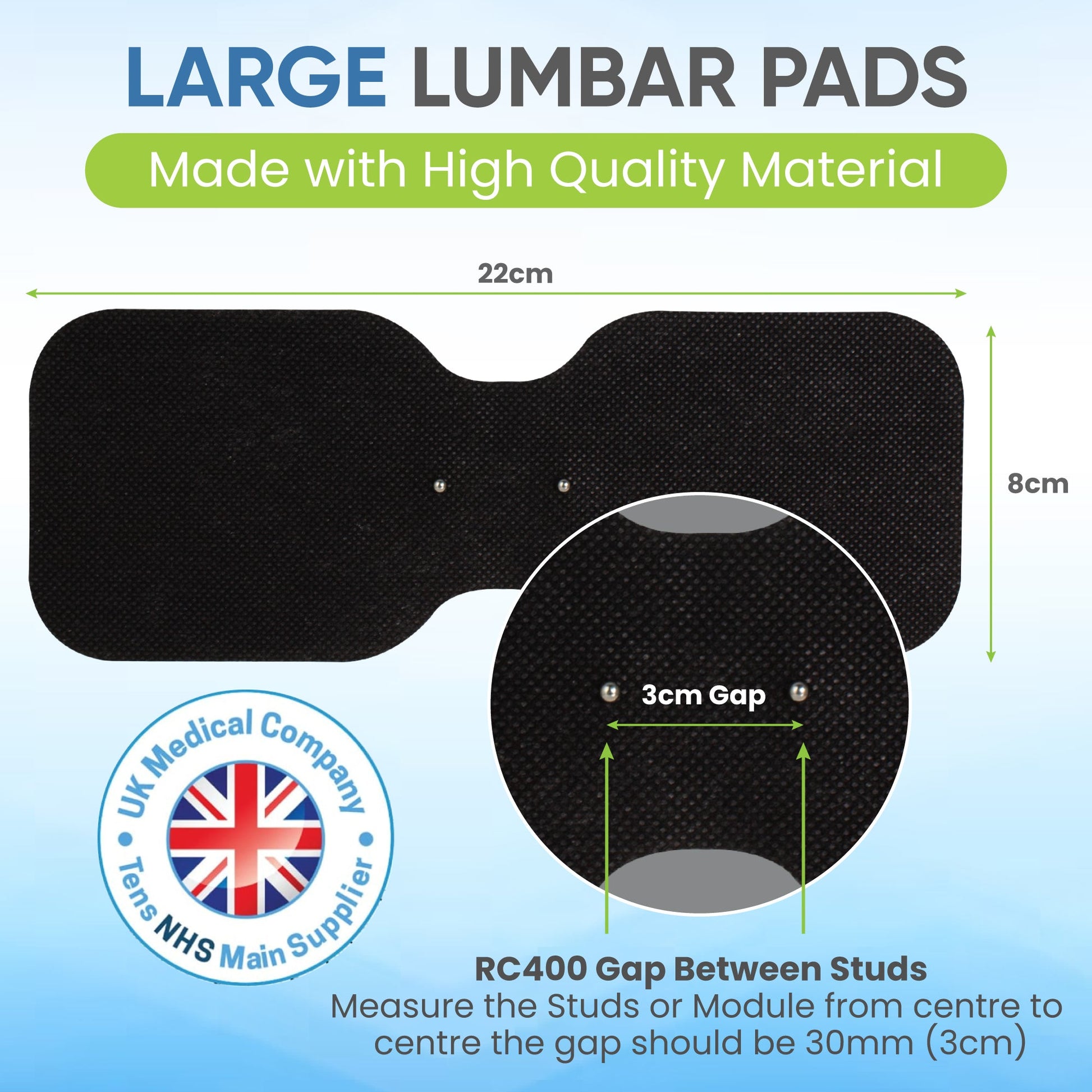 Large Lumbar Wireless Electrodes