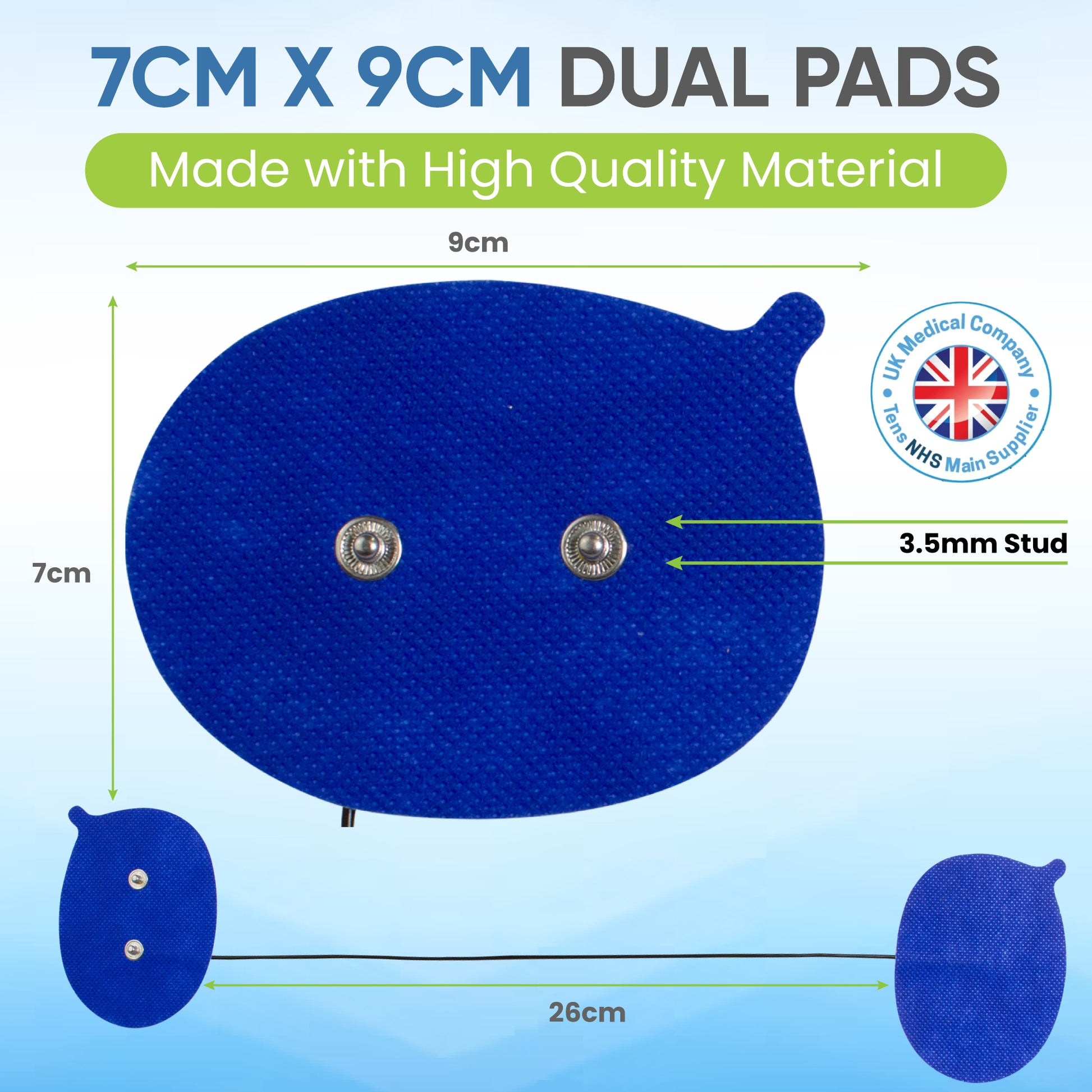 blue dual wireless tens electrodes