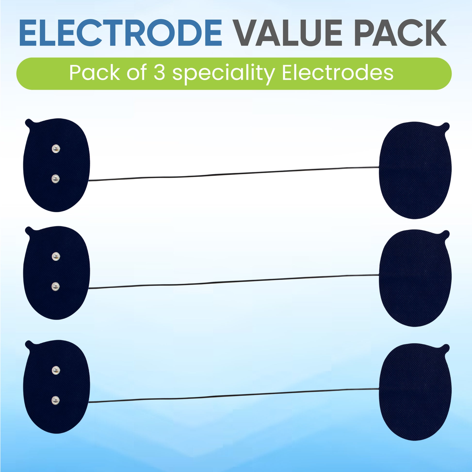 Black Dual Wireless TENS Electrodes