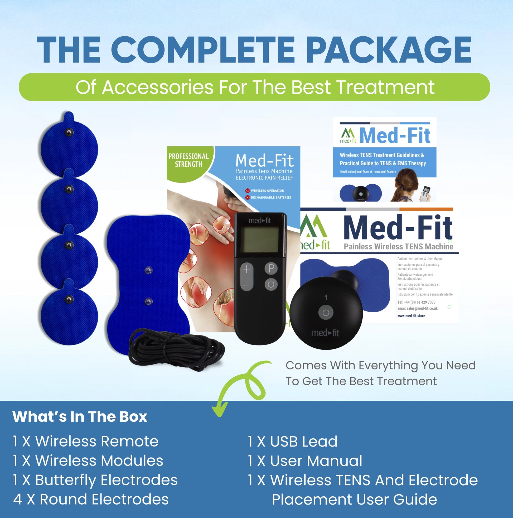 painless tens machine electrodes complete pack
